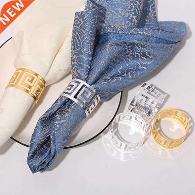 6pcs Gold Hollow Napkin Rings Metal Luxuary Design Serving