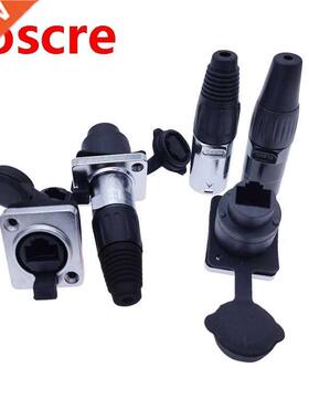 RJ45 waterproof connector plug,D type panel mount socket ip