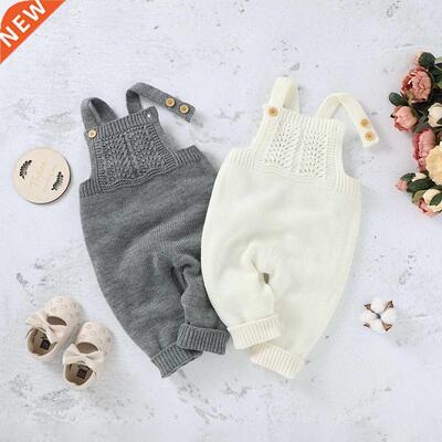 2021 0-24M Infant Baby Girl Boy Jumpsuit Knited Tops Sleevle