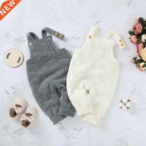 2021 0-24M Infant Baby Girl Boy Jumpsuit Knited Tops Sleevle