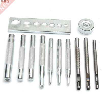 12pcs Leathercraft Die Hole Punch Snap Rivet Button Fastener