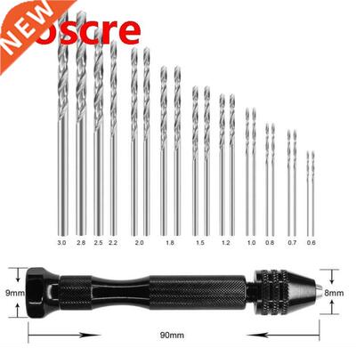21pcs Mini Micro Aluminum Hand Drill With Keyless Chuck HSS