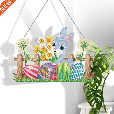 5D Diamond Paint Decoration Rhinestone Easter Bunny Pendant
