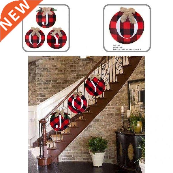 Fancy Hanging Wreath Anti-wear Round Xmas JOY Signs Hanging