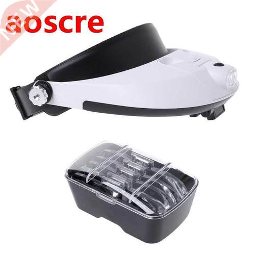 LED Lamp Light Headband Headset Head Jeweler Magnifier Magni