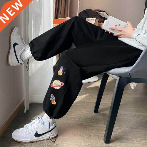 Cartoon astronaut junor hgh school sports pants men's nd v