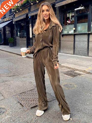 Clacive Casual Loose Shirts Pants Set Woman 2 Pieces Elegant