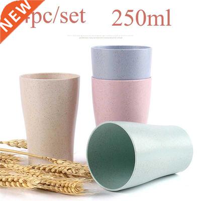 New 4Pcs Wheat Straw Water Cup Multi-Functional Coffee Glue