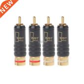Gold Plated Durable Lot Connect Plug New RCA 4pcs Copper