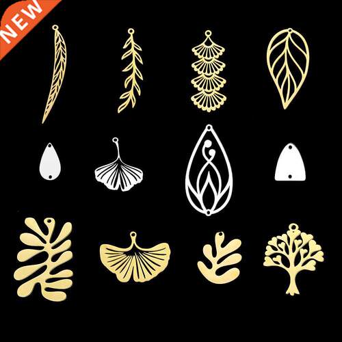 5pcs/lot 100% Stainless Steel Leaf Life ree Charm Pendant fo