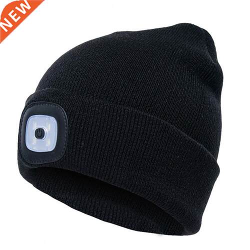Unisex Winter Beanie Hats LED Light Luminous Warm Knitted Ha