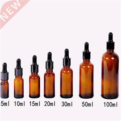 5-30ml Amber Glass Dropper Bottle Refillable Empty