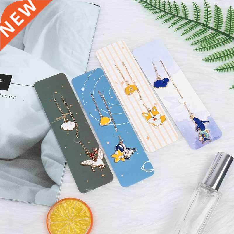 1pc bookmarks romantic alloy chain pendant bookmark marker o