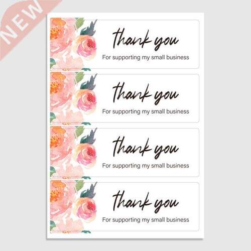 3 Styles Floral Thank You Sticker for Supproting Business Pa