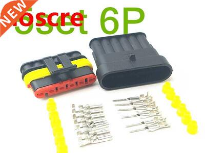 5 Set 6 Pin Female Male Way AMP Super Seal Waterproof Electr