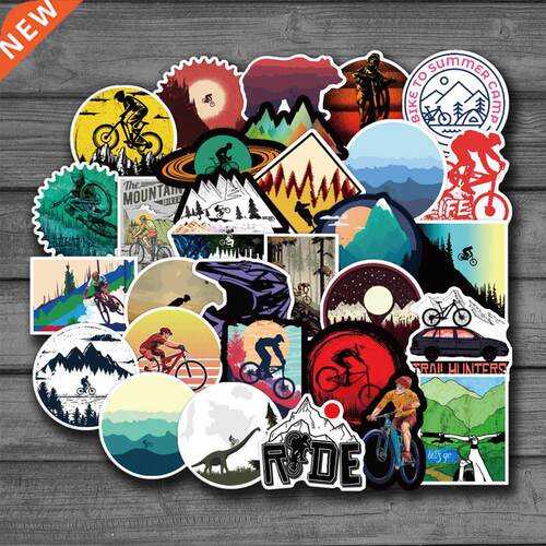 50PCS Mountain Bike Stickers Waterproof Outdoor MTB Bicycle