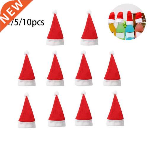 1/5/10Pcs New Year 2022 Lollipop Mini Christmas Hat Wine Bot