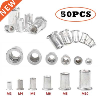 50/10Pcs Aluminum Alloy Rivet Flat Head Threaded Rivet Inser