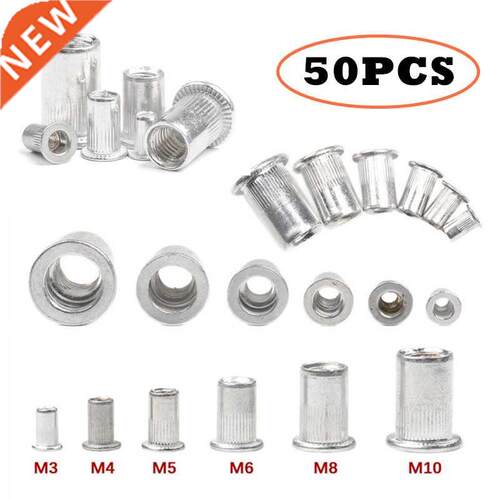 50/10Pcs Aluminum Alloy Rivet Flat Head Threaded Rivet Inser