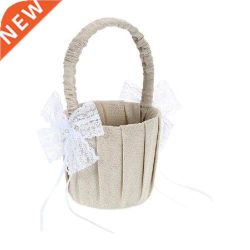Bridal Flower Girl Flower Basket Fabric Flower Basket