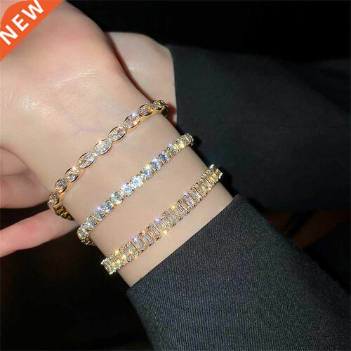 Exquste Geometry Tenns Bracelets for Female AAA Cubc Zr