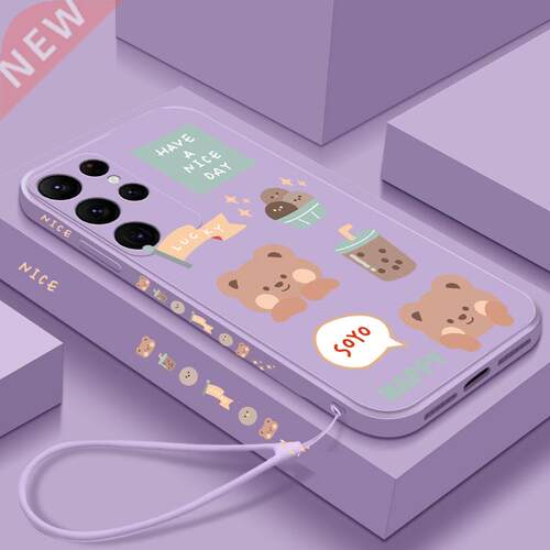Bear Hand Strap TPU Case for Samsung S21 Plus S20 fe S10 S22