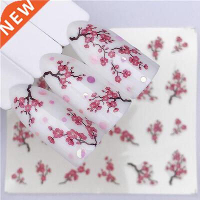 Small Fresh Plum Nail Stickers Cute Cartoon Fox Lion