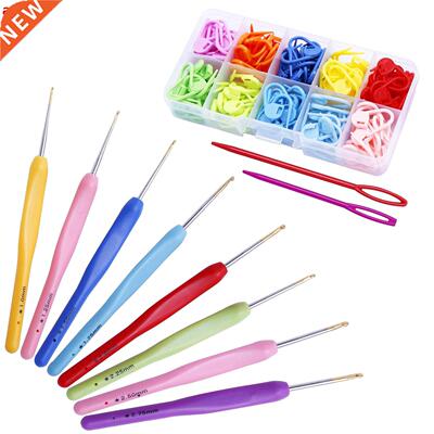 160 PCS Crochet Hooks and Locking Stitch Markers Plastic Ha