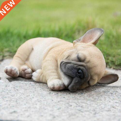 Sleepy French Bulldog Puppy Statue Resin Lawn Sculpture