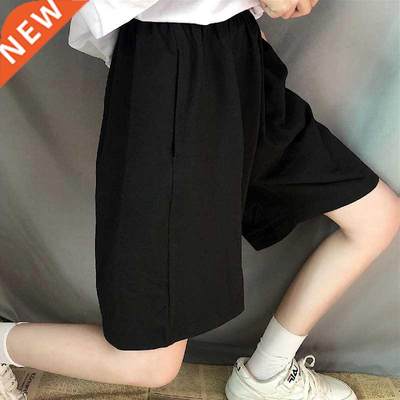 Summer Gray Shorts Women Fashion Ladies Elastic Waists Short