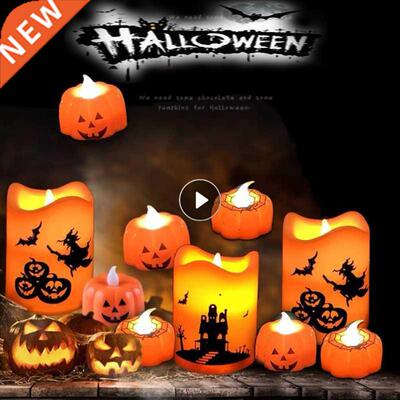 12Pcs Halloween Led Lamp Pumpkin Lights Mini Pumpkin