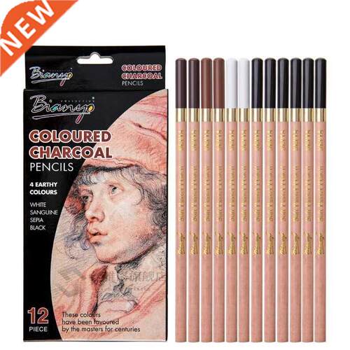 12 Pcs/Box Artist Soft Pastel Pencils Crayon Charcoal Pencil