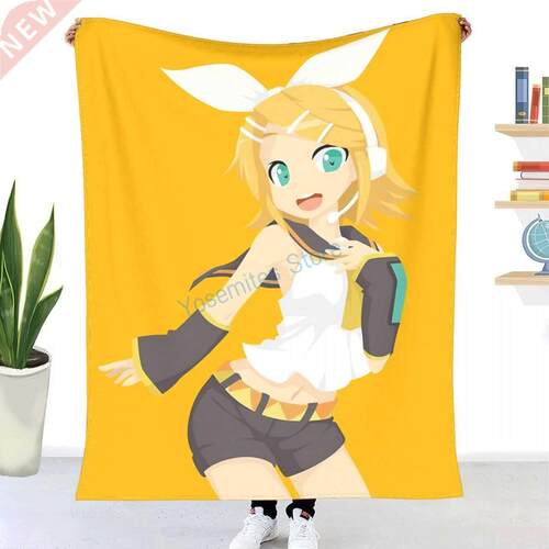 Kagamine Rin Throw Blanket Winter flannel bedspres, bed sh
