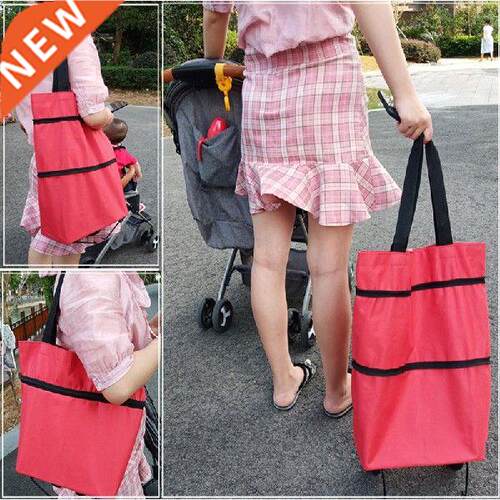 Shopping Pull Cart Trolley Bag With Wheels Foldable