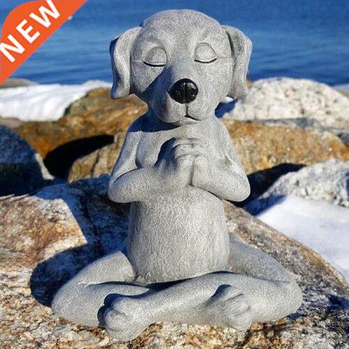 Buddha Dog Statue Zen Yoga Relaxed Sitting Meditation