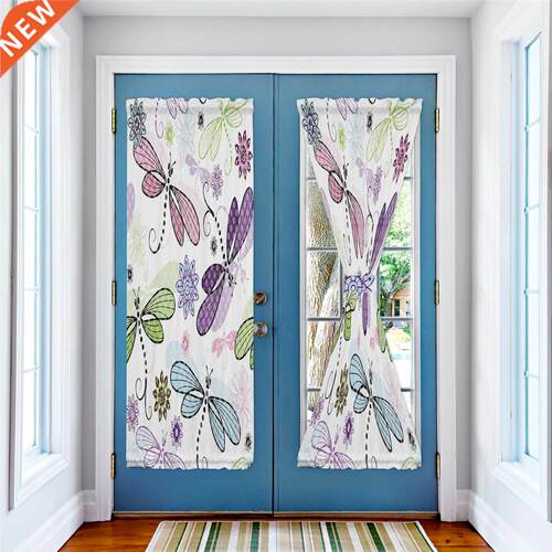 Spring Colorful Dragonfly Door Curtains for Living Room