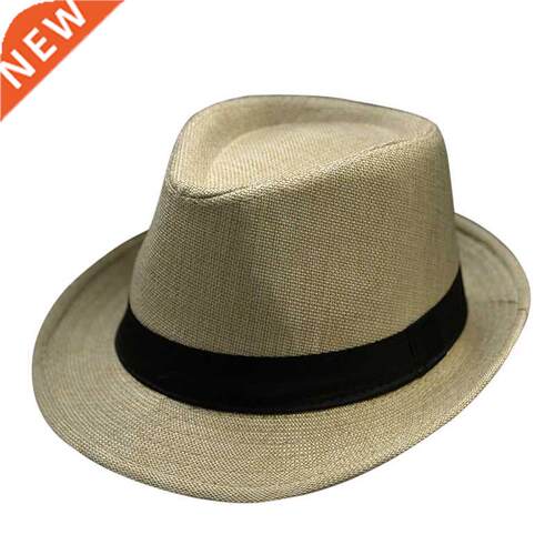 summer Fedora Hat for Men Fashionable Elegant Vintage Black