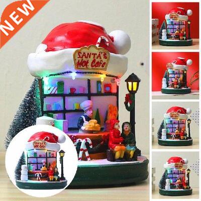 10PCS Christmas Doll Figurine House Village Building Set
