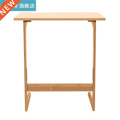 60x40x65cm L-shaped Bamboo Sofa Side Table Sandal Wood Color