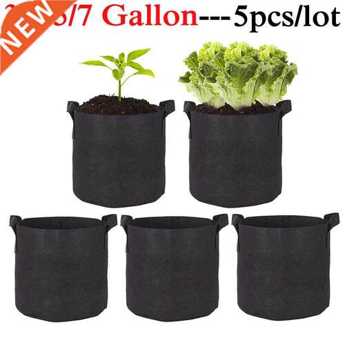 5Pcs 3/4/5/7 Gallon Grow Bags Felt Grow Bag Gardening Fabric