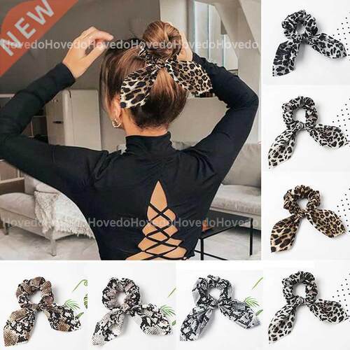 Fashion Leopard Bowknot Elastic Hair Bands for Women Girls S