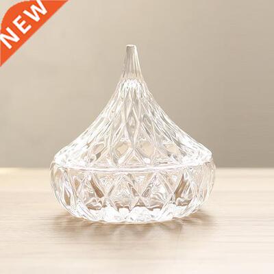 Crystal Diamond Glass Jewelry Storage Ring Box Small Glass