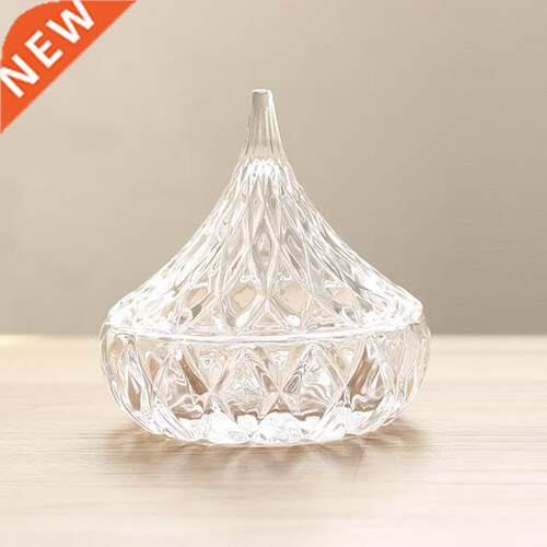 Crystal Diamond Glass Jewelry Storage Ring Box Small Glass