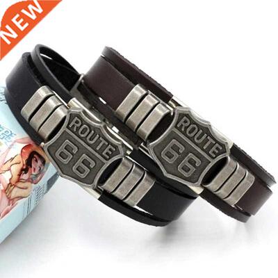 New rendy American Route 66 Printed Pattern Bracelet Men's B