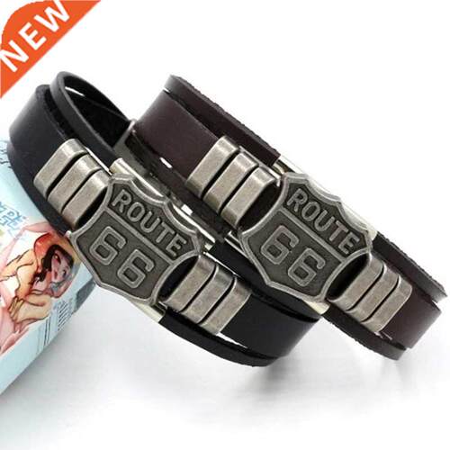 New rendy American Route 66 Printed Pattern Bracelet Men's B