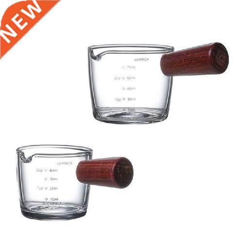 Glass Pitcher with Wood Handle Measuring cup ladle dipper