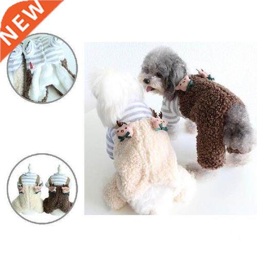Comfortable Nice-looking Striped Pattern Dogs Warm Jumpsuit