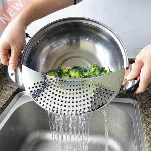 Steel Pan Pot Strainer Pasta Spaghetti Practical Draining