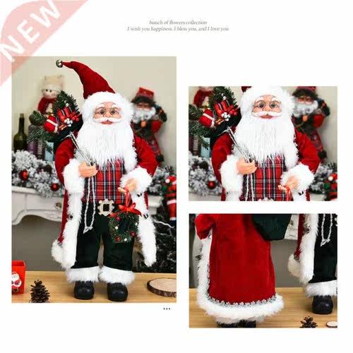 Xmas Santa Claus Figurines Standing Santa Claus Doll Statues