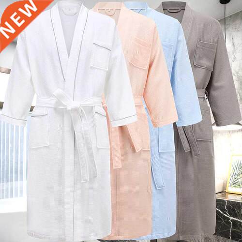 100% Cotton Woven Kimono Men Bath Robe Plus Size Women Knee